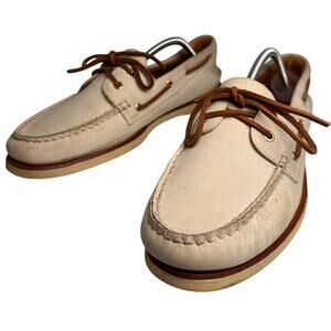 Sperry Top Sider Gold‎ Cup Leather Boat Shoes Men 11.5 M Ivory White Non Marking